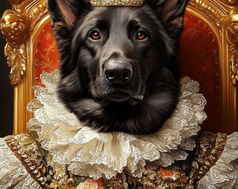 Pintura em tela de retrato de animal de estimação personalizado, retrato de cachorro real personalizado, pintura de gato renascentista, retrato de animal de estimação real, presente de animal de estimação real, arte de parede de animal de estimação