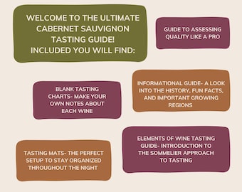 Ultimate Guide to Cabernet Sauvignon | Digital Download | Tasting Notes, Pairing Ideas, Tasting Mats & Charts