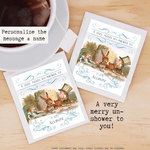 Alice in Wonderland Bridal Shower Favors Tea favors Bridal Shower tea party favor Literary bridal shower Tea bags Book Bridal Shower Bookish
