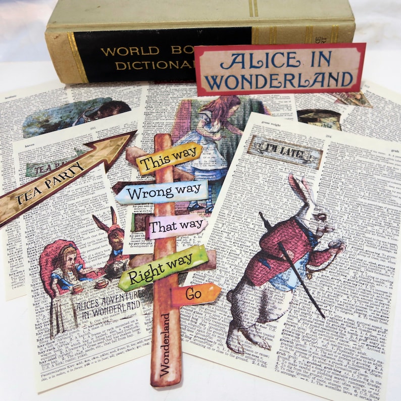 Alice in Wonderland-vintage Dictionary Page Prints-we Are All | Etsy ...