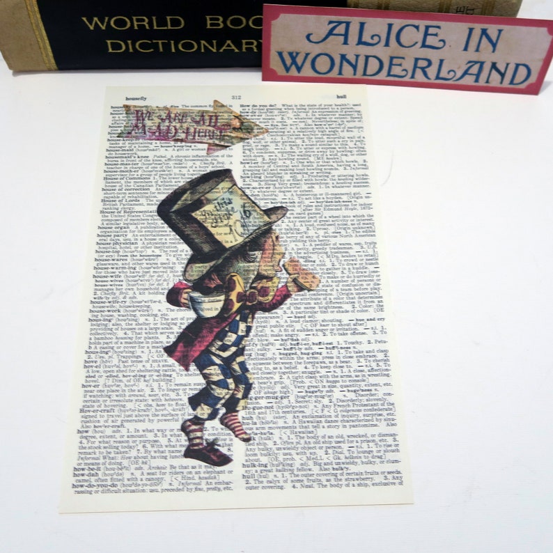 Alice in Wonderland-vintage Dictionary Page Prints-we Are All | Etsy ...