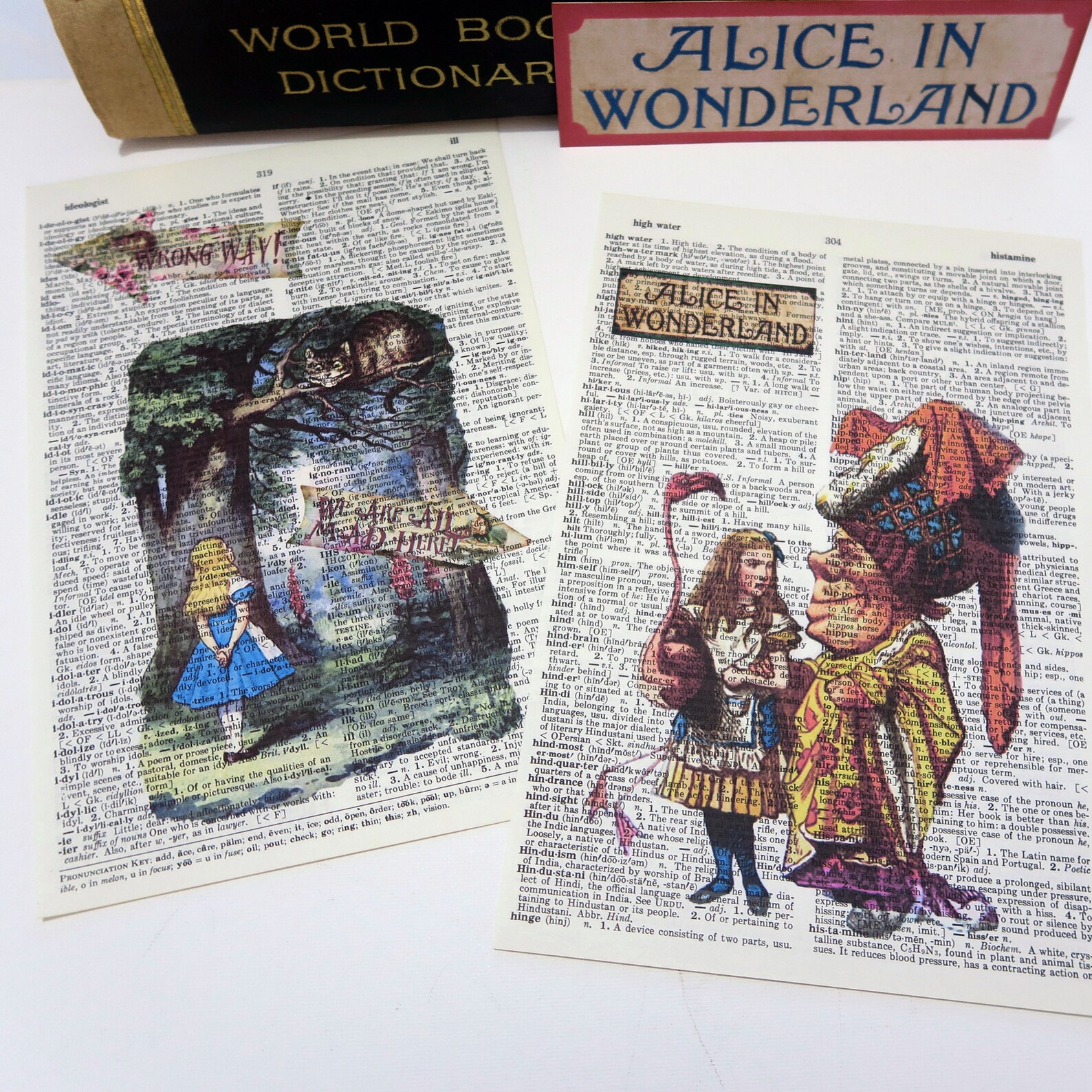 Alice in Wonderland-vintage Dictionary Page Prints-we Are All - Etsy ...