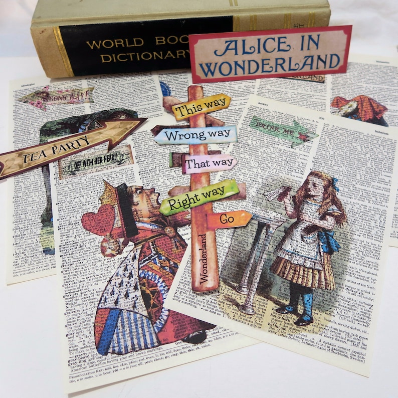 Alice in Wonderland-vintage Dictionary Page Prints-we Are All - Etsy ...