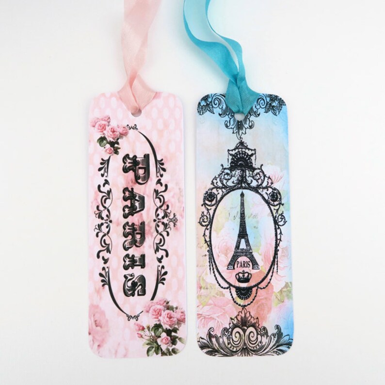Bookmark Paris Eiffel Tower Vintage Retro Bookmark Paper Etsy