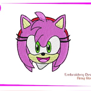Erizo Rose Sonic Sega Machine Embroidery Design. Active Automatic Embroidery Design