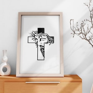 Jesus on the Cross PNG SVG PDF Eps | Christian Art for Sublimation and Printing | Crucifixion of Christ | Religious Image | Christian Cross