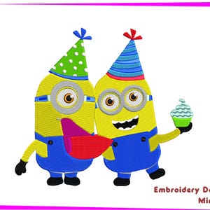 Birthday Yellow Embroidery Design Machine. Automatic Embroidery Design