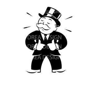 Monopoly Man SVG Digitaal - Rijke Geldzak Cut File, SVG, PNG, PDF Digitaal Downloaden / Monopoly Man Geld Ontwerp Monopoly Monopoly Man