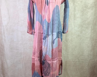 Viscose Chinon Pink Digital Print Kurta Palazzo Set