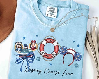 Coquette Bow Disney Mickey and Minnie Cruise Line Comfort color Shirt, Family Cruise Trip Tee, Let's Cruise, Wish Dream Magic Wonder Destiny