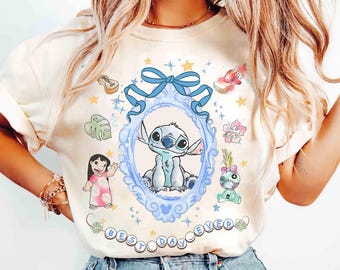 Noeud coquette aquarelle T-shirt Stitch Disney, t-shirt Lilo & Stitch film 2025, meilleur jour de tous les temps, chemise Stitch Emotions, voyage en famille à Disneyland