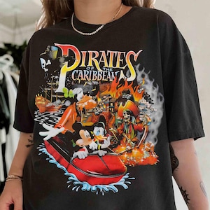 Vintage Mickey & Friends Pirates of the Caribbean Ride T-shirt, Yo Ho Yo Ho A Pirate&#39;s Life For Me, Disney Pirates Family Cruise Trip Tee