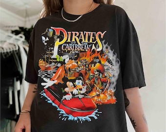 Camiseta vintage de Mickey y sus amigos de Piratas del Caribe, "Yo Ho Yo Ho: Una vida pirata para mí", camiseta de viaje familiar en crucero de los Piratas de Disney