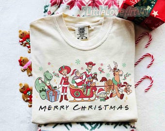Disney Toy Story Merry Christmas-shirt, Toy Story Family Matching T-shirt, Buzz Woody Jessie Slinky Aliens Rex, Disneyland-cadeaus voor de feestdagen