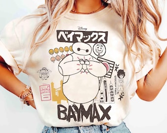 Vintage Disney Baymax and Friends T-shirt, Big Hero 6 Characters Tee, Hiro Hamada and Baymax Tee, Disneyland Family 2025 Trip Matching Shirt