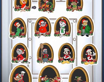 Imán navideño de Disney Mouse con ojo de buey, imán de Disney Xmas Very Merrytime Cruises, imán de ojo de buey para puerta de camarote, Wish Magic