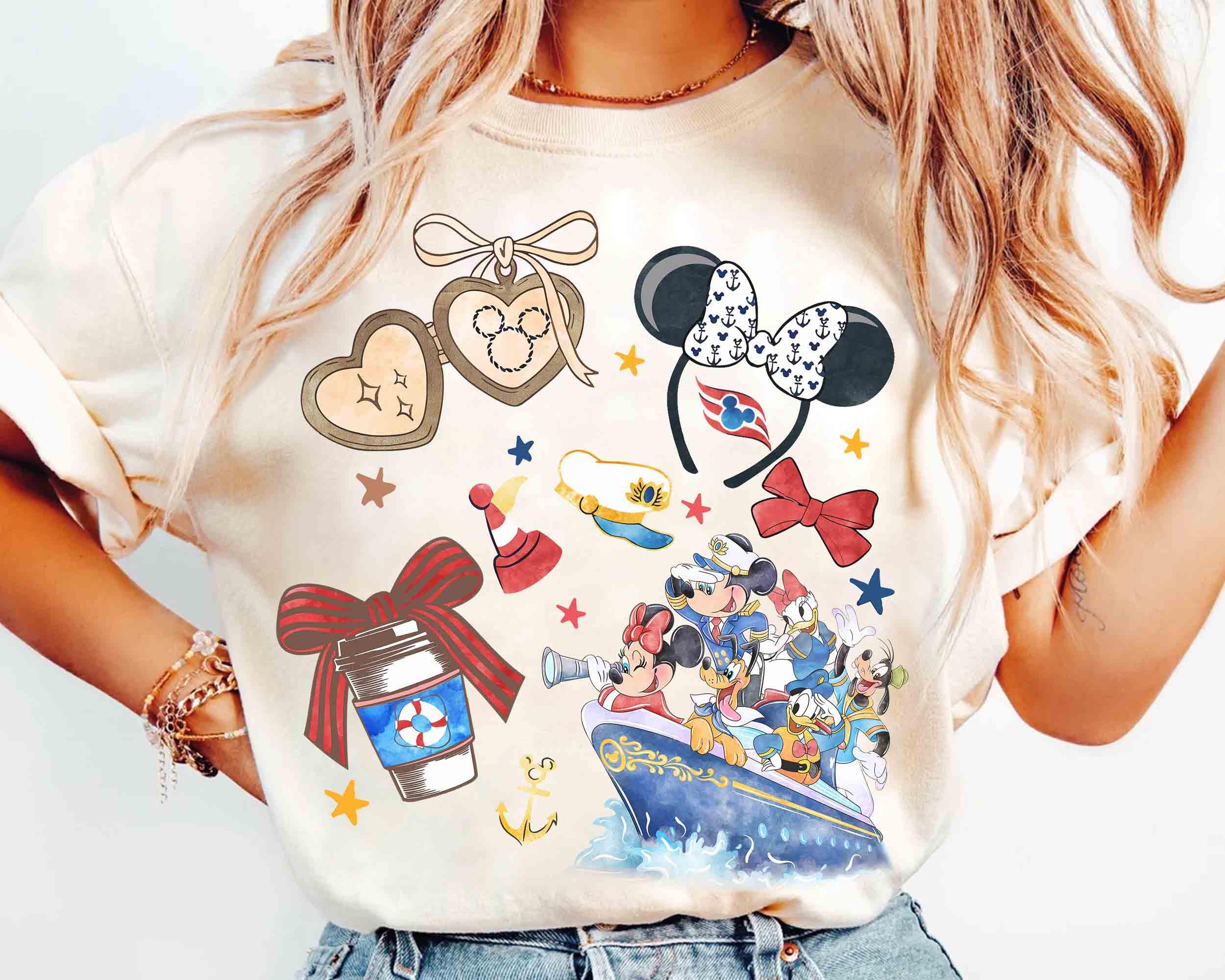 Disney Cruise Squad Comfort Colors® Shirt, Coquette Bow Mickey and Friends Cruise Tee, Disney Family Cruise Trip, Disney Summer Vacation Tee