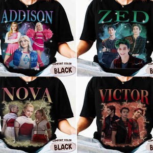 Vintage Bootleg Zombies 4 Zed and Addison T-shirt, Disney Channel Zombies 4 Movie 2025 Matching Tee, Disneyland Family Trip , Birthday Girl