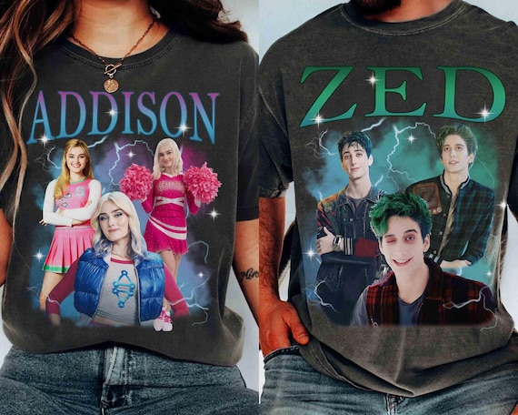 Vintage Bootleg Zombies 4 Zed and Addison T-shirt, Disney Channel