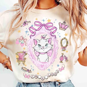 Coquette Bow Watercolor Disney Marie Cat I'm A Lady T-shirt, The Aristocats Tee, Disneyland Girls Trip Tee, Cat Lover, Disneyland Vacation