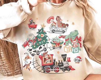 Disney Christmas Toy Story Group kerstverlichting shirt, Buzz Lightyear, Woody, Jessie, Slinky Xmas, Disneyland Christmas Family Holiday
