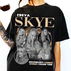 Vintage 90s Disney Freya Skye T-shirt, Descendants Zombies Tour Shirt, Disney Worlds Collide Tour Tee, Descendants Zombies Music Concert Tee