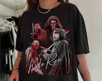 Vintage Retro Star Wars The Force Awakens Kylo Ren T-Shirt, Galaxy's Edge Holiday Family Trip Tee, Kylo Ren Jedi Lightsaber, Family Trip