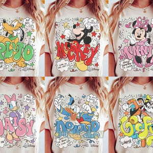 コケット ディズニー ミッキー＆フレンズ ヴィンテージTシャツ、ミッキーマウス マッチングTシャツ、ディズニーランド ファミリー トリップ シャツ、ディズニーワールド グループ 2025 シャツ