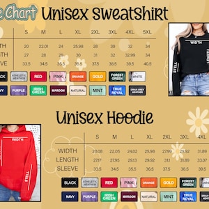 a women's size chart for a sweatshirt