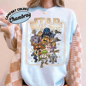 Camiseta Disney Star Wars Galaxy's Edge Que la fuerza te acompañe, Mickey y sus amigos Toy Story Winnie The Pooh Muppet Cosplay Star Wars Camiseta imagen 4