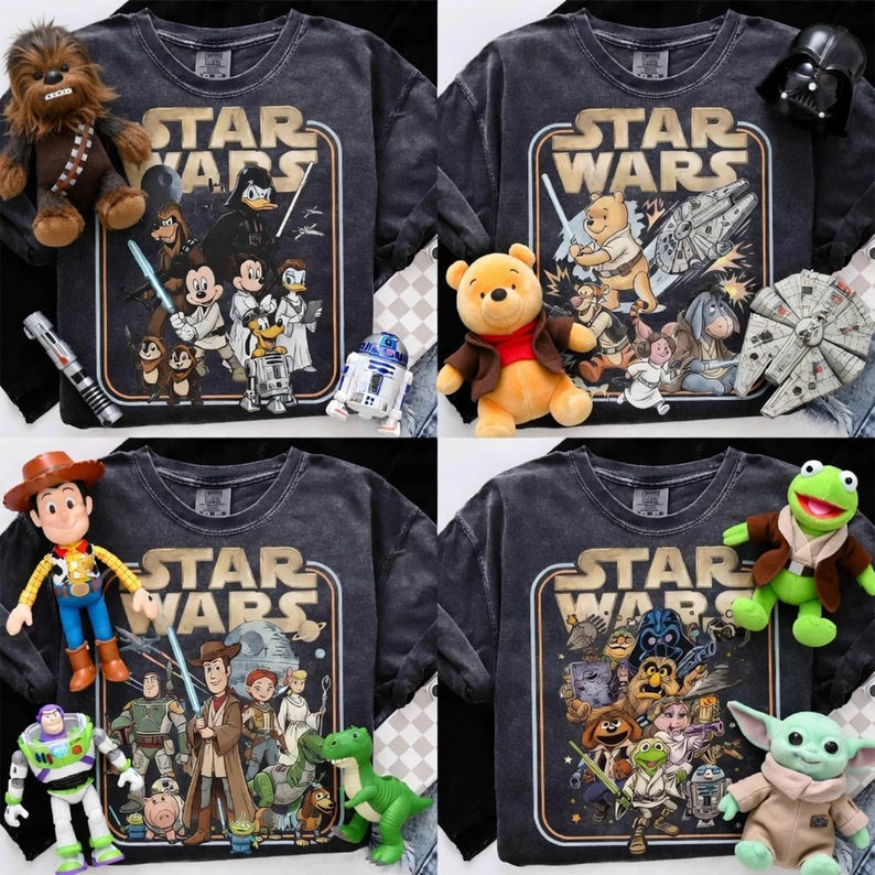 Camiseta Disney Star Wars Galaxy's Edge Que la fuerza te acompañe, Mickey y sus amigos Toy Story Winnie The Pooh Muppet Cosplay Star Wars Camiseta imagen 1