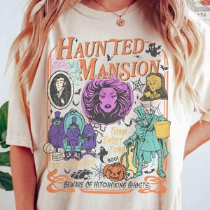 Retro kokette Disney Haunted Mansion T-Shirt, Willkommen dumme Sterbliche, Hitchhiking Ghost, Disney Girl Trip Shirt, Girly Disney Halloween