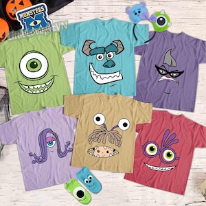 Disney Pixar Monster Inc Big Face Costume Halloween T-Shirt, Sully Mike Celia Roz Cosplay Tees, Mickey&#39;s Not So Scary Halloween Party 2025