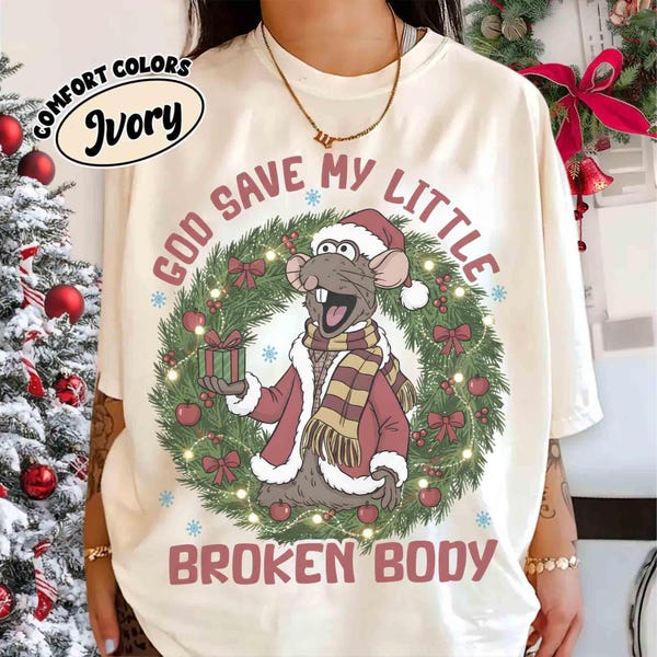 Retro God Save My Little Broken Body Shirt, Rizzo the Rat Muppet Tee, Disney Rizzo the Rat Christmas, The Muppet Christmas Carol Movie Shirt