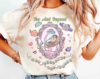 Aquarel Coquette Buzz Lightyear T-shirt Mrs Nesbitt's Tea House, To Infinit- Tea And Beyond, Disney Pixar Toy Story T-shirt, Disneyland Trip
