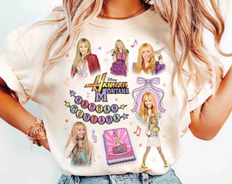 Camiseta de Hannah Montana de Disney Channel con lazos Coquette, camiseta con el logotipo musical de Hannah Montana de Disney, atuendos para viajes de chicas, Mi otra cara, viaje a WDW