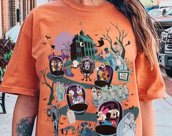 Camiseta Comfort Colors de Mickey y sus amigos de la Mansión Encantada, camiseta de Disney Stretching Room, camiseta de Foolish Mortals, fiesta de Halloween de Disneyland 2025