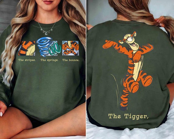 2-sided Vintage Disney Tigger T-shirt, Disney Winnie the Pooh 