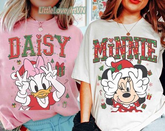 Minnie Daisy Weihnachtshemd, Vintage Weihnachtshemd, Minnie Daisy Weihnachtshemd, Retro Disney Weihnachtshemd, Komfortfarben Weihnachtshemd