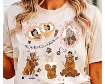 Coquette Bow Disney Brother Bear Group T-shirt, Disney Kenai Koda Matching Tee, Brother Bear Shirt, Disneyland Family Trip, Girl Trip 2025