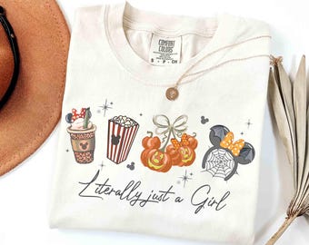 Kokette Schleife Buchstäblich nur ein Mädchen-Halloween-T-Shirt, Disney Minnie Maus Mädchen Reise Outfit, Micky ist nicht so beängstigend Halloween Party 2025 T-Shirt