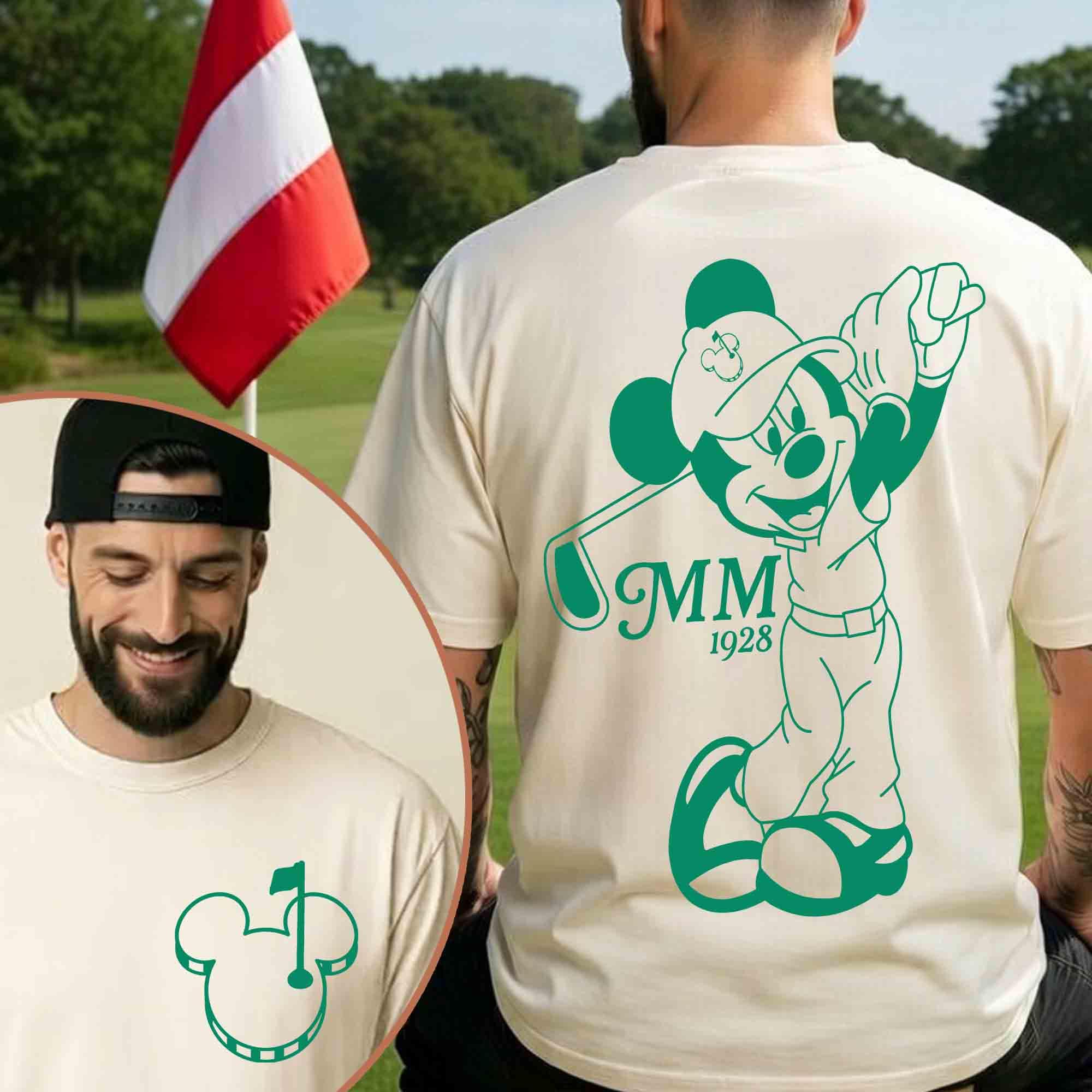 Discover 2-sided Mickey Mouse 1928 Golfing Shirt, Father's Day Gifts, Disney Golf Party Tee, Golf Tournament Shirt, Dad Golfing Club, Men's Golf Tee