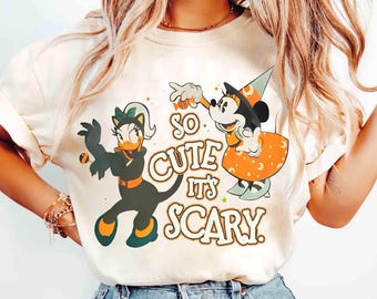 Disney Minnie Mouse and Daisy Duck So Cute It's Scary Halloween Shirt, Mickey's Not So Scary Halloween Party 2025 Tee, Disneyland Girl Trip