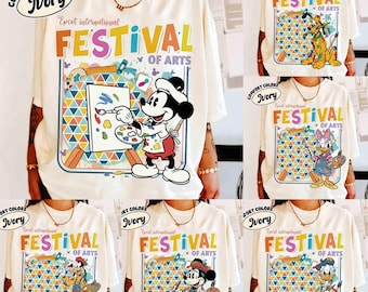 Customize Mickey and Friends Artist Shirt, Disney Epcot International Festival of the Arts 2026 Matching Tee, WDW Resort Family Holiday Gift