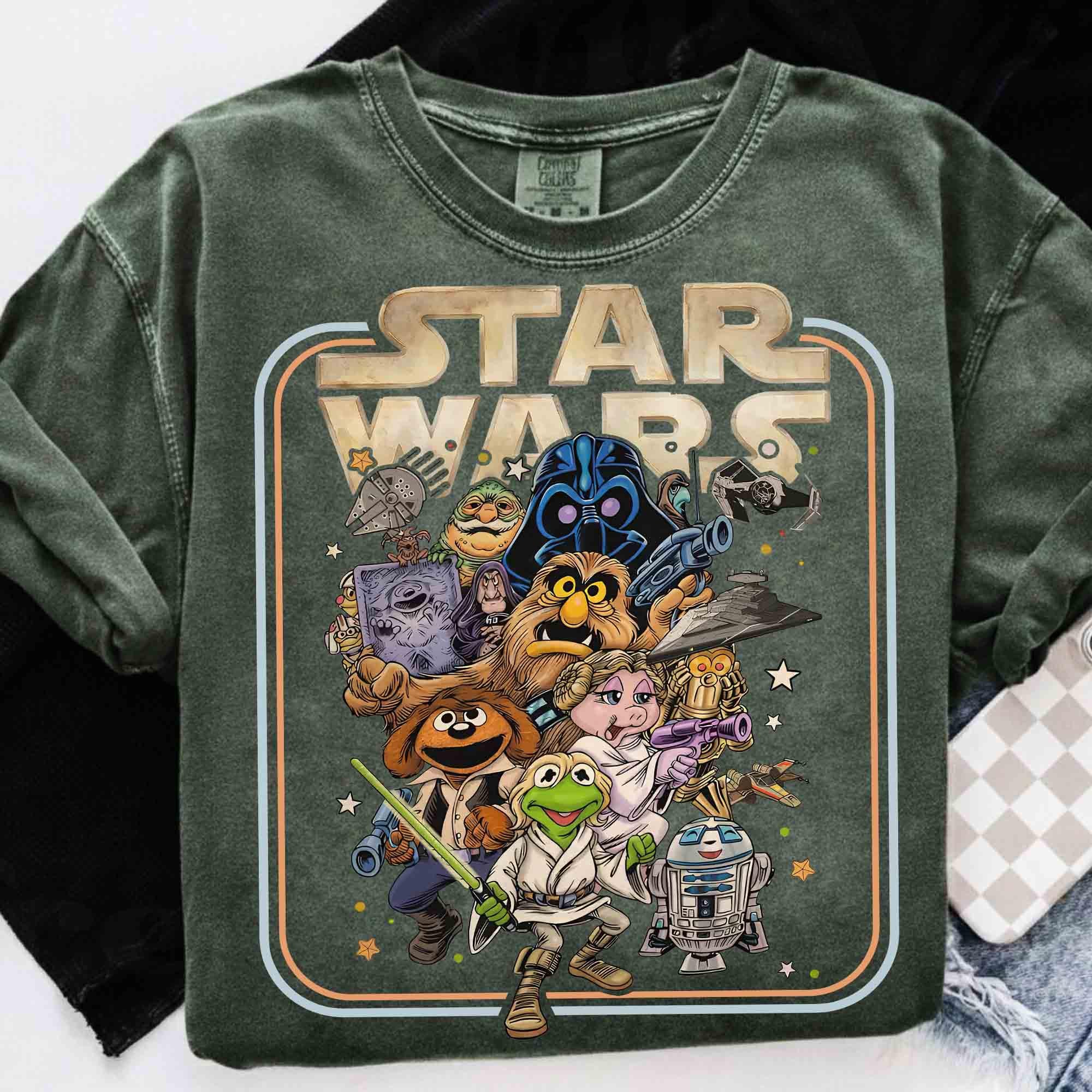 Retro Disney Star Wars the Muppet Shirt, Kermit Miss Piggy Gonzo 