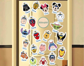 All character Mickey & friends Disney Cruise Magnets, Disney Family Cruise Cruise Ship Stateroom Door, Cruise Trip, Wish Fantasy Magic Dream