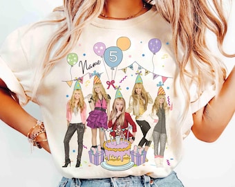 Personalized Name Disney Channel Hannah Montana Birthday T-Shirt, Custom Hannah Montana Music Birthday Present Gift, Disneyland Family Trip