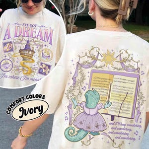 2-sided Disney Tangled I've Got A Dream Shirt, Rapunzel and Pascal, The Fate of Rapunzel Tee, Lost Princess, WDW Magic Kingdom Family Trip