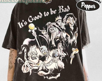 T-shirt Méchants Disney Comfort Colors® C'est bien d'être méchant, Amis maléfiques Disney, T-shirt Disney Méchante sorcière, Reine maléfique Ursula Hades