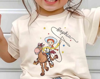 Personalized Name Jessie Cowgirl Shirt, Pixar Toy Story 5 Birthday Girl Comfort color Shirt, Disney Western Country Tee,WDW Girl Trip Outfit